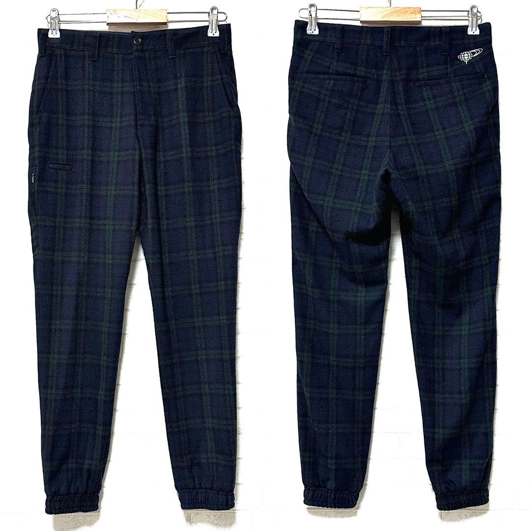 BEAMS GOLF ウール チェック柄ストレッチイージーパンツ サイドポケット