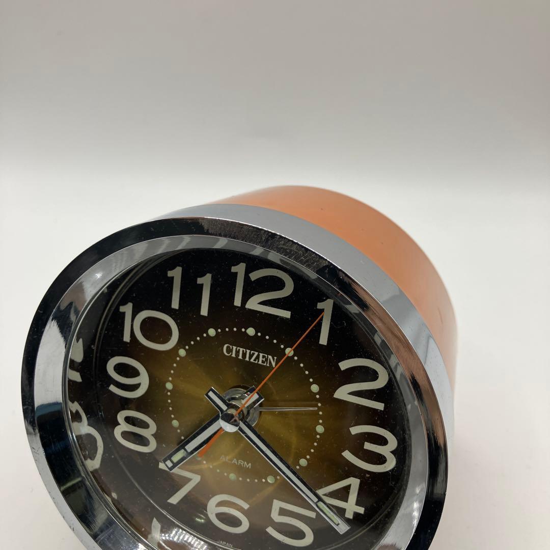 CITIZEN 手巻き置時計 ポストモダン レトロ　レトロポップ　オレンジ