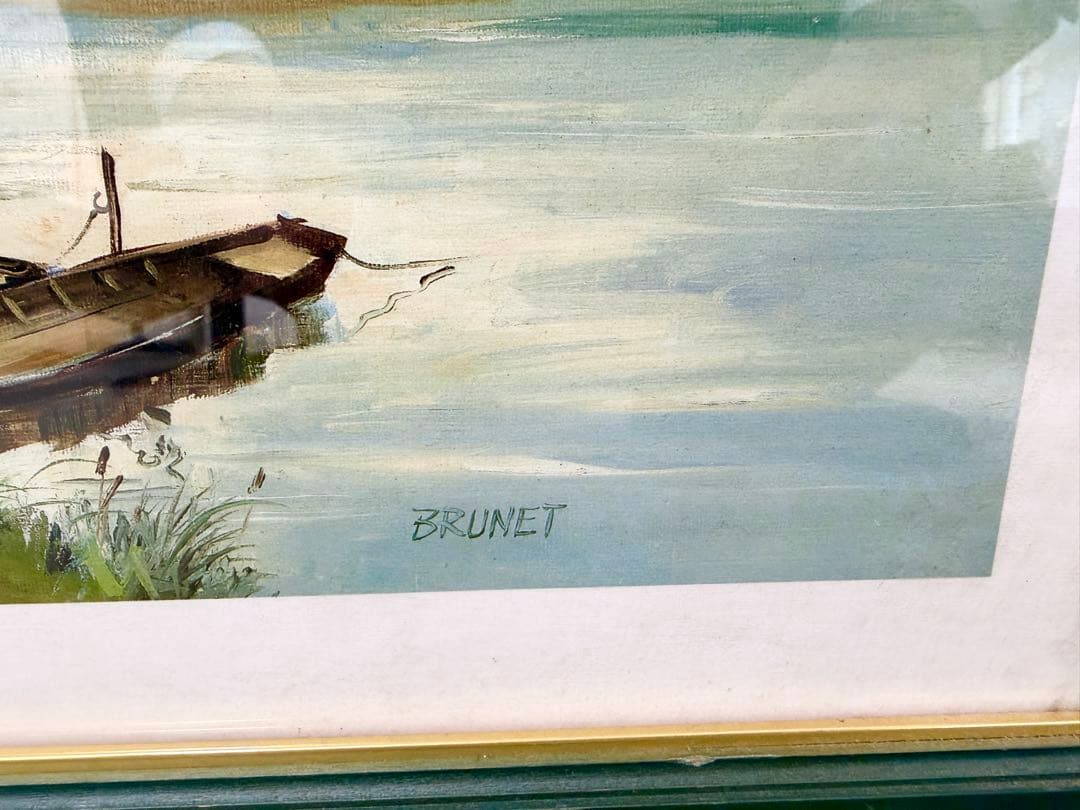 水彩画 BRUNET 風景画 Amboise フレーム付き