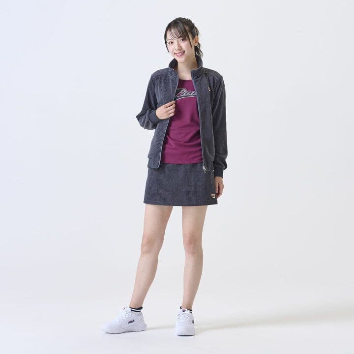 新品・未使用 FILA グレー フルジップアップジャケット モーディロイニット