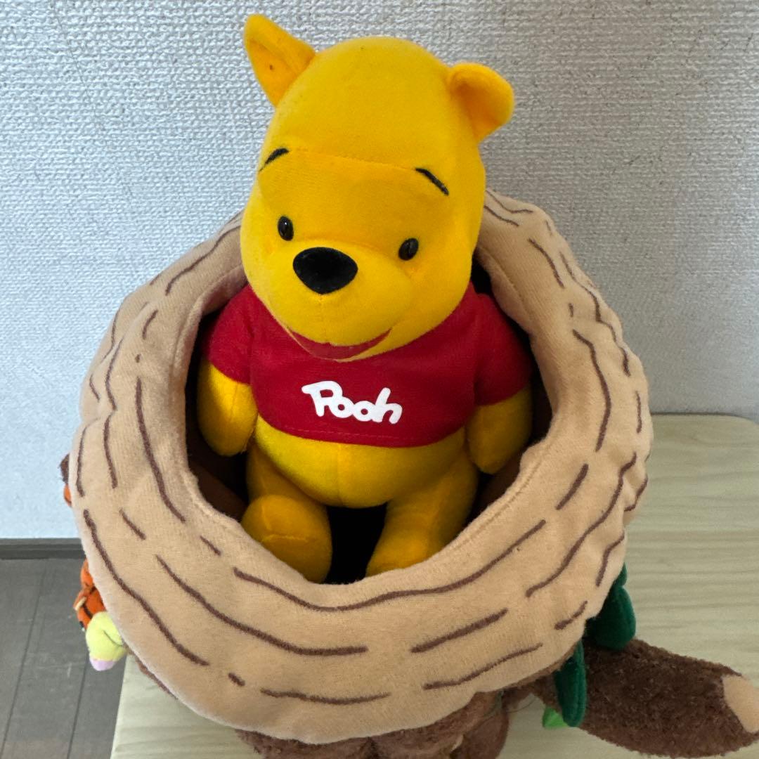 美品　くまのプーさん　切り株　ぬいぐるみ　ティガー　ピグレッド　ルー