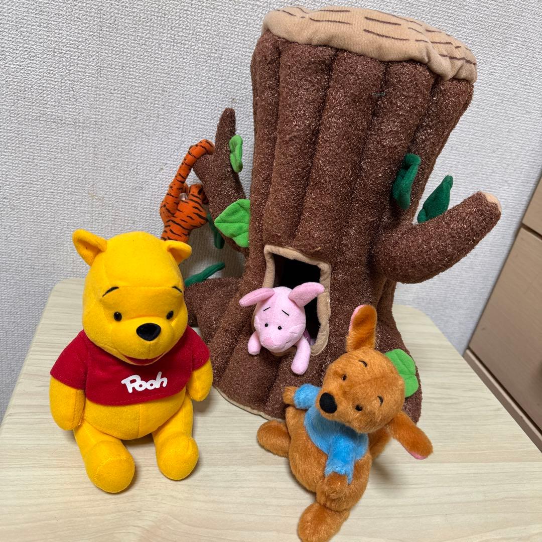 美品　くまのプーさん　切り株　ぬいぐるみ　ティガー　ピグレッド　ルー
