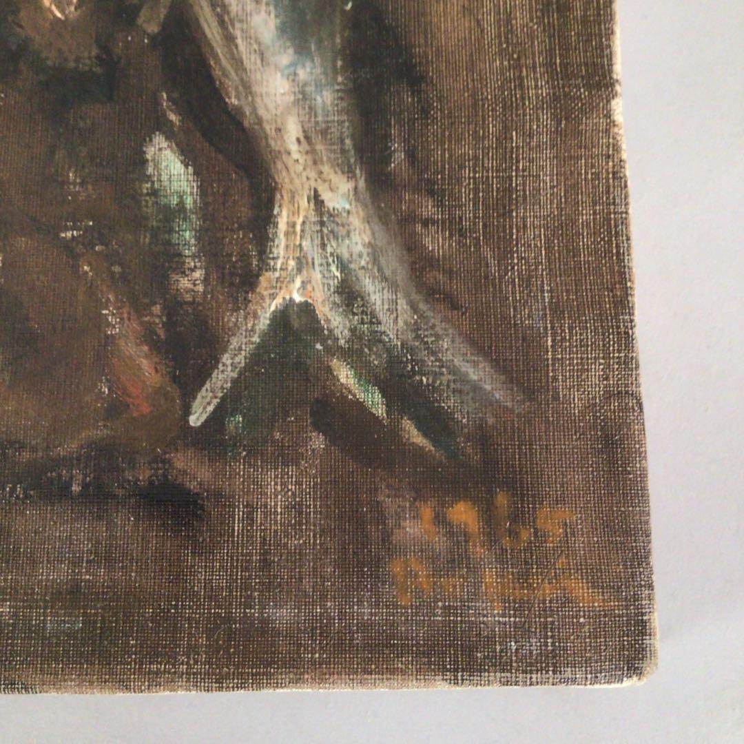 No4334油彩画　青木捷美　F6号　2点　直筆サイン　裏書有　額なし　送料無料