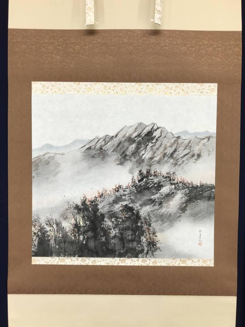 【複製】松林桂月/秋山晩趣図/山水図/工芸品/掛軸/名家伝来/AC-490