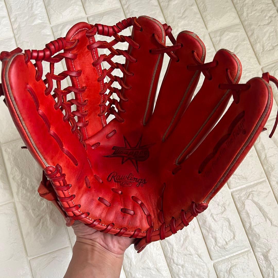 RAWLINGS 外野手用グローブ　赤・オレンジ系