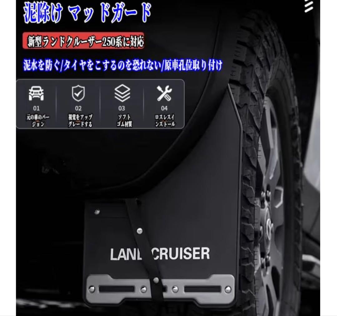 ランドクルーザー250系 マッドガード 赤