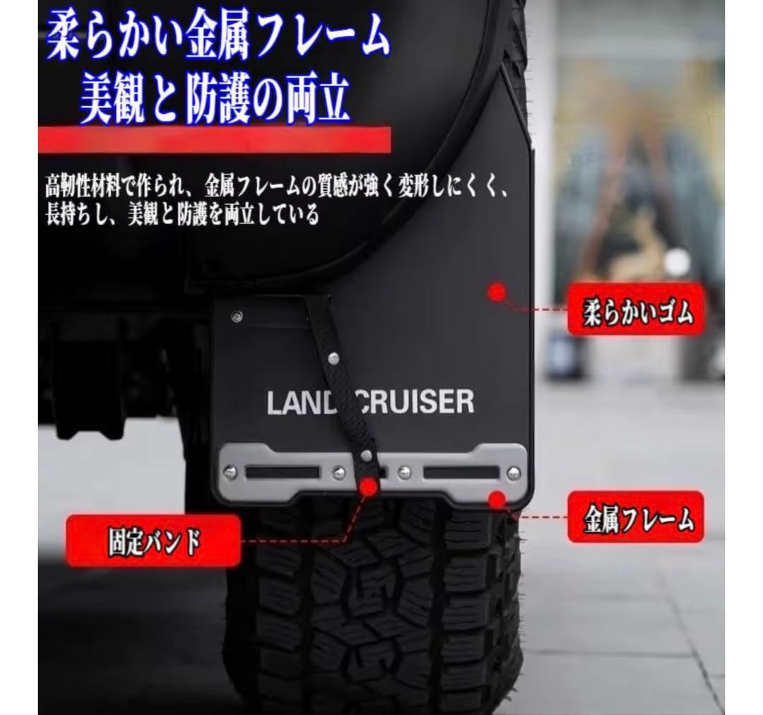 ランドクルーザー250系 マッドガード 赤