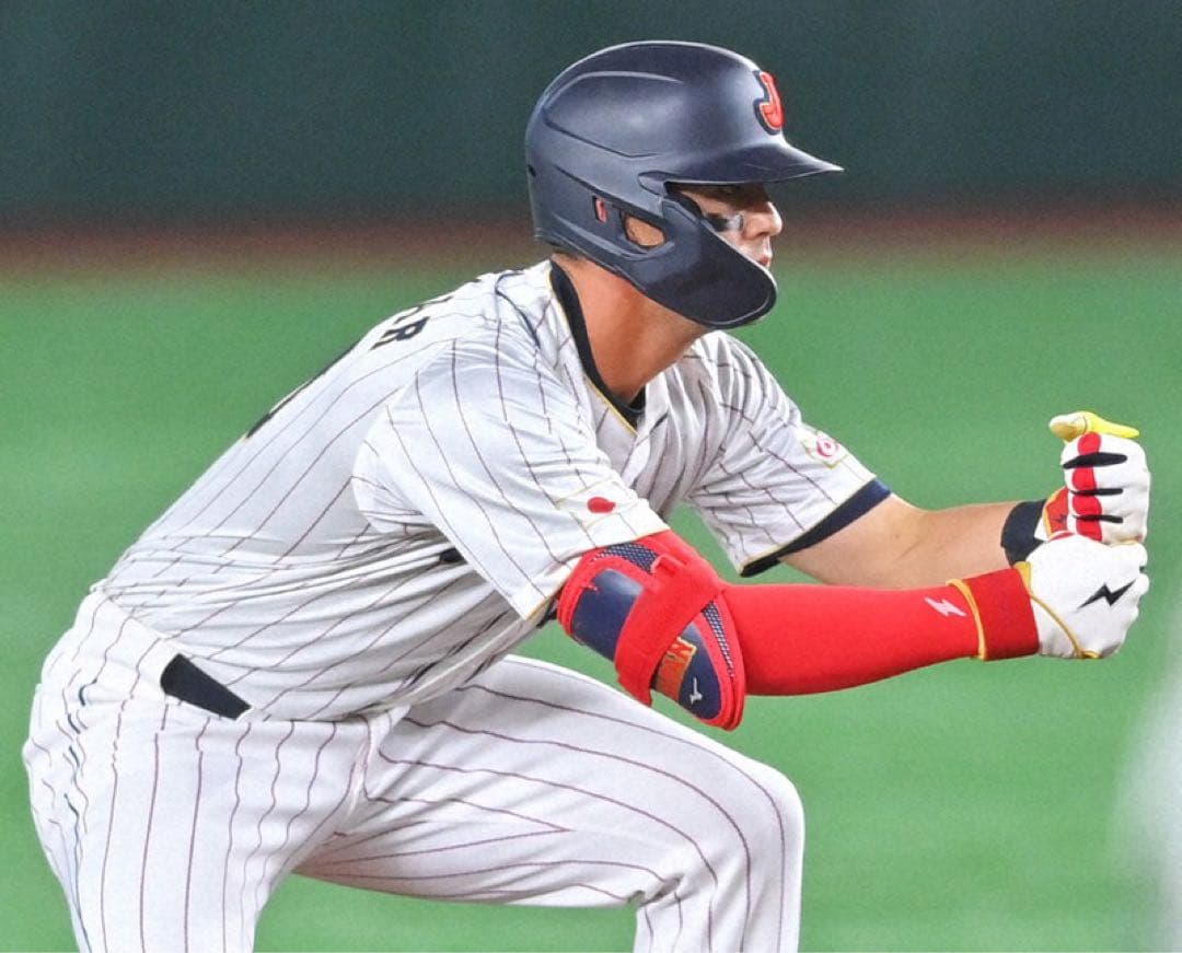 限定 侍ジャパン ミズノ 野球 エルボーガード ネイビー レッド