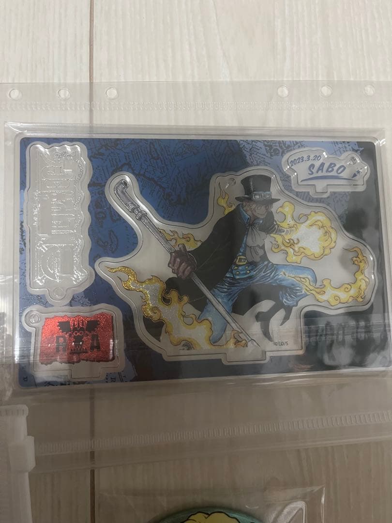 ONE PIECE 誕生日　サボ　アクリルスタンド、缶バッジセット