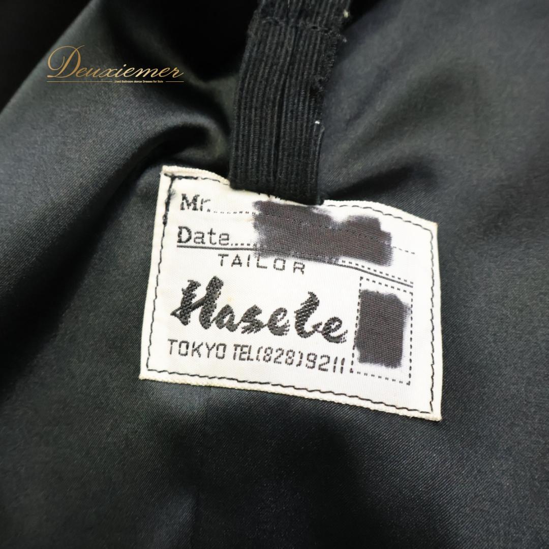 【社交ダンス衣装】ブラック Hasebe ベスト 黒 柄 模様 ホワイト 白
