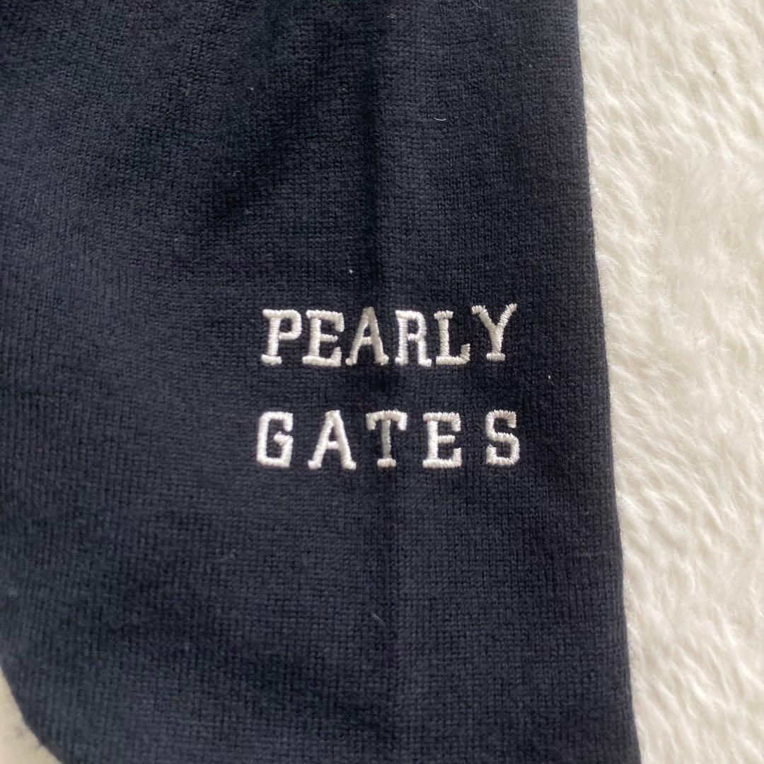 パーリーゲイツ　セーター　L　Vネック　ニット　ゴルフ　ブラック　刺繡ロゴ