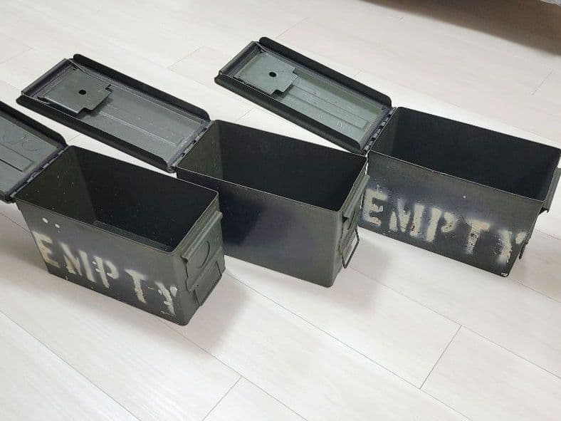 【20年モノ】アメリカ軍　アーモ缶　３個セット弾薬箱　米軍放出品　本物