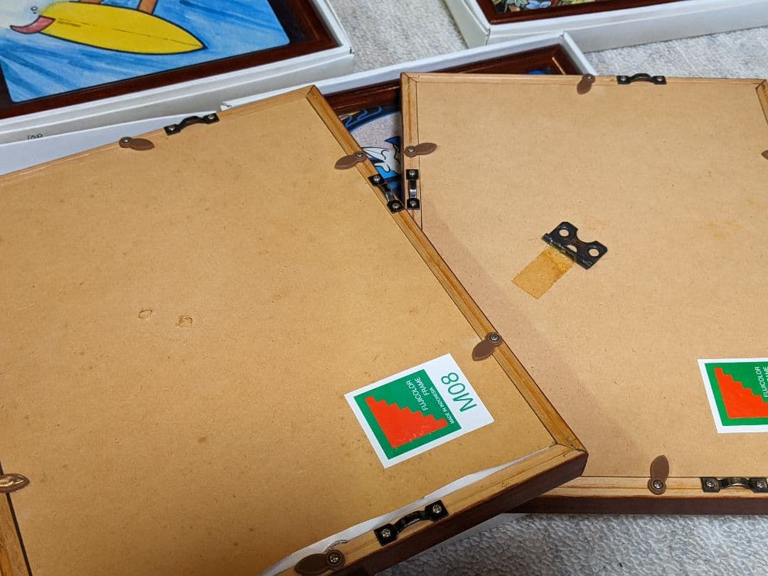 ガラス額入り　サーフィン色々画セット