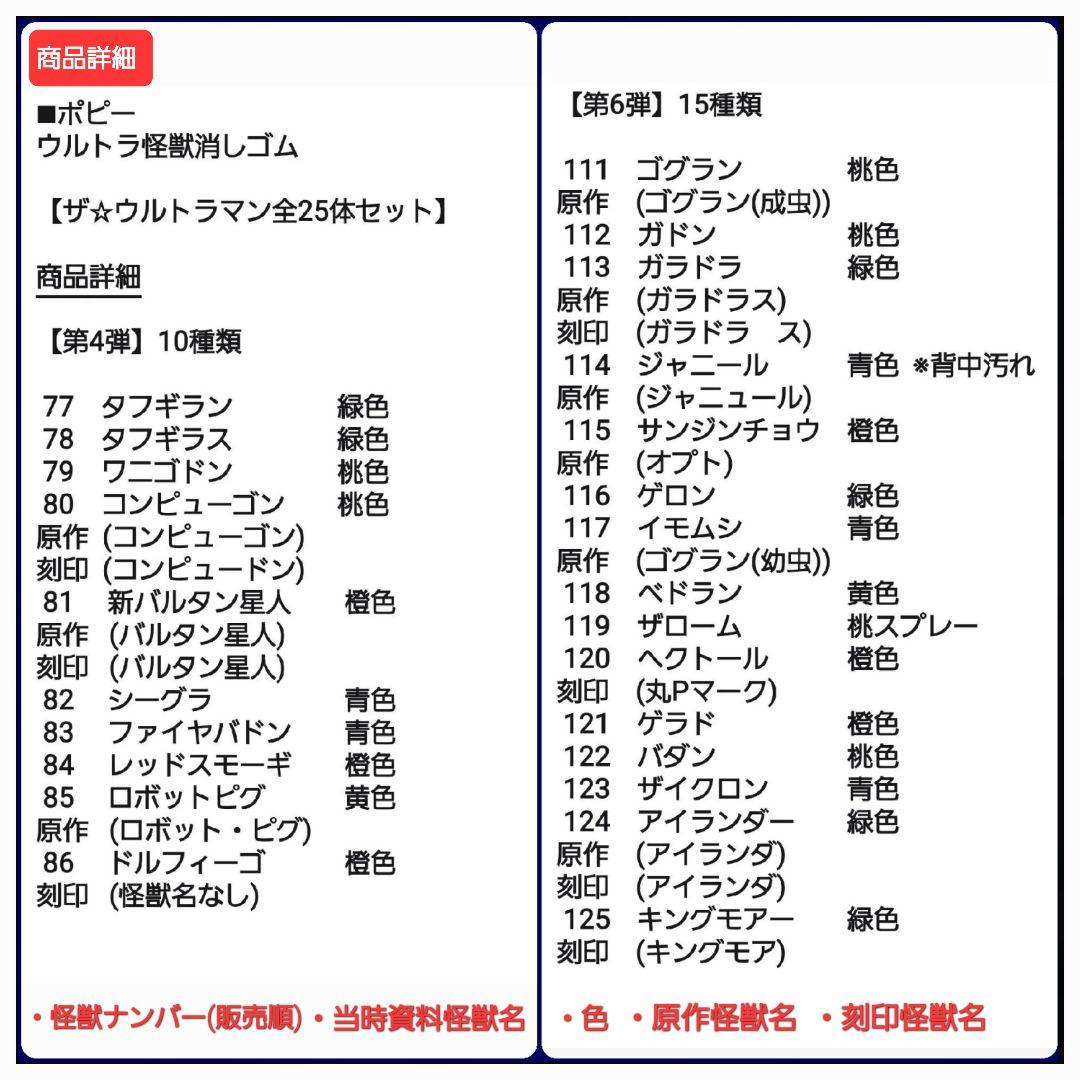 【ザ☆ウルトラマン全25種セット】ポピー ウルトラ 怪獣 消しゴム 特撮