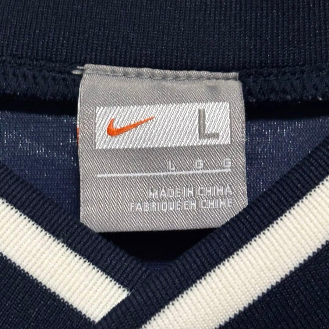 NIKE ナイロンエナメルプルオーバーシャツ 刺繍ロゴ　野球ピステ　黒　L