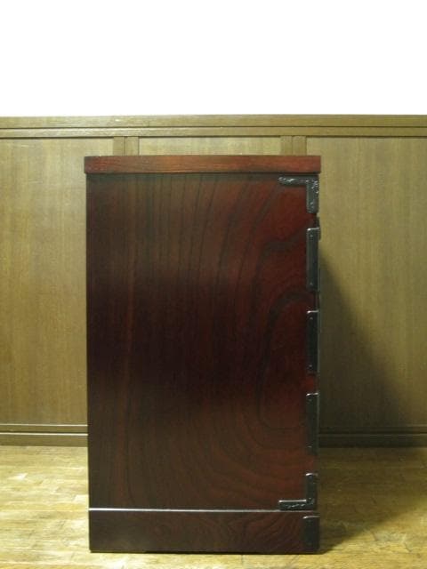 美品 伝統工芸 欅材 拭き漆塗 №999きさらぎ10号 3段 民芸 岩谷堂箪笥