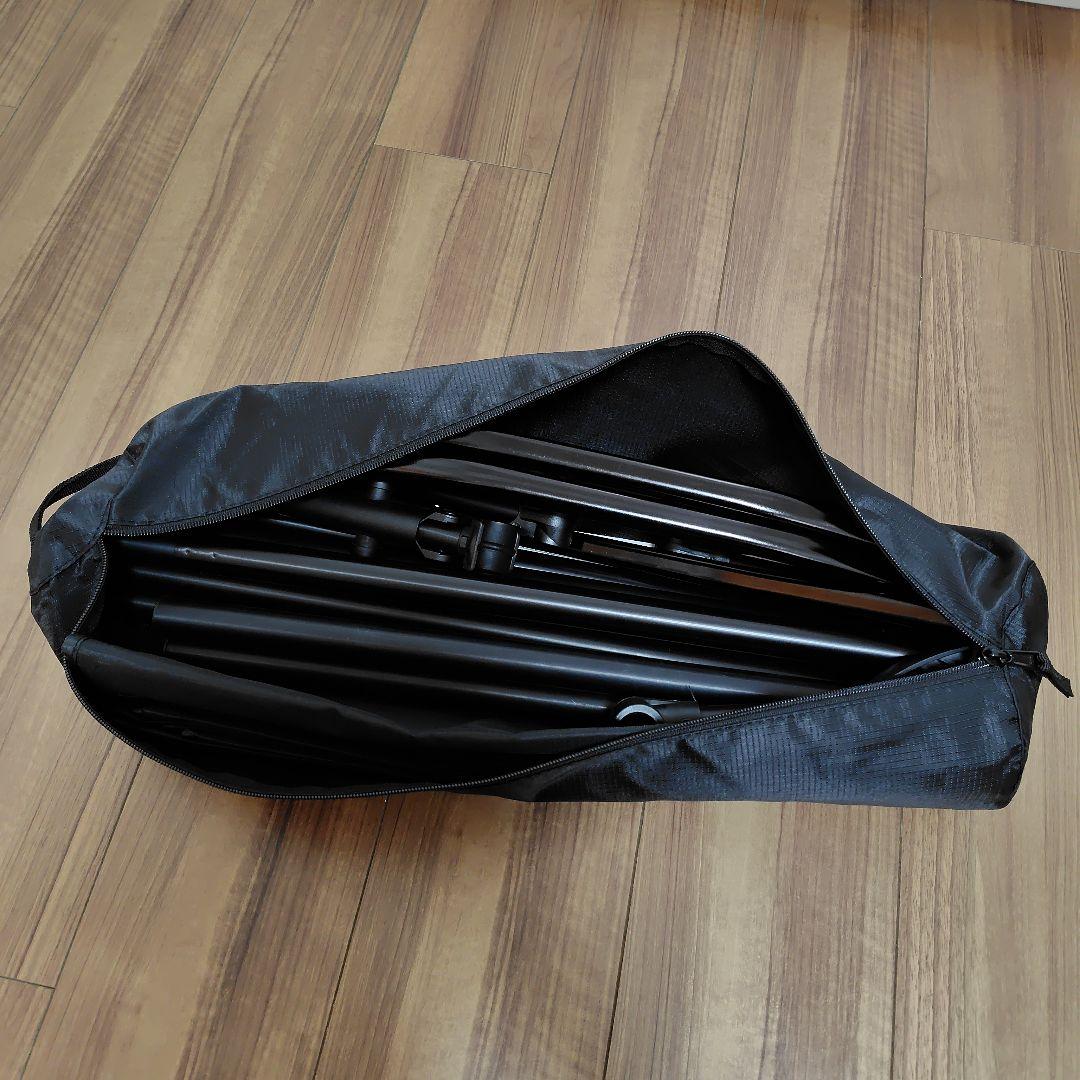 アウトドアベッド ハイランダー 軽量アルミローコット ブラック 収納バッグ付き