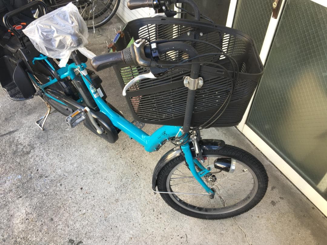 地域限定送料無料　アンジェリーノプティット　子供乗せ　青系　神戸市　電動自転車