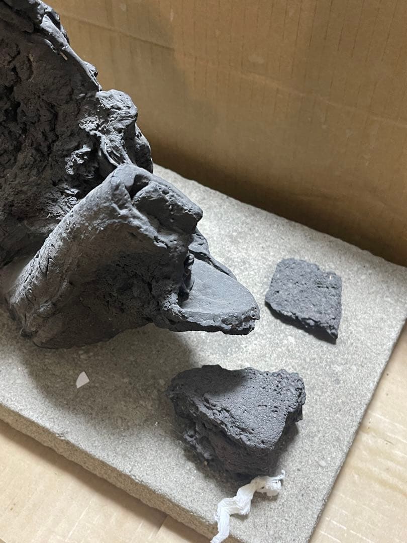 年代物 手作り抽象アート オブジェ / 粘土 彫刻作品 希少品