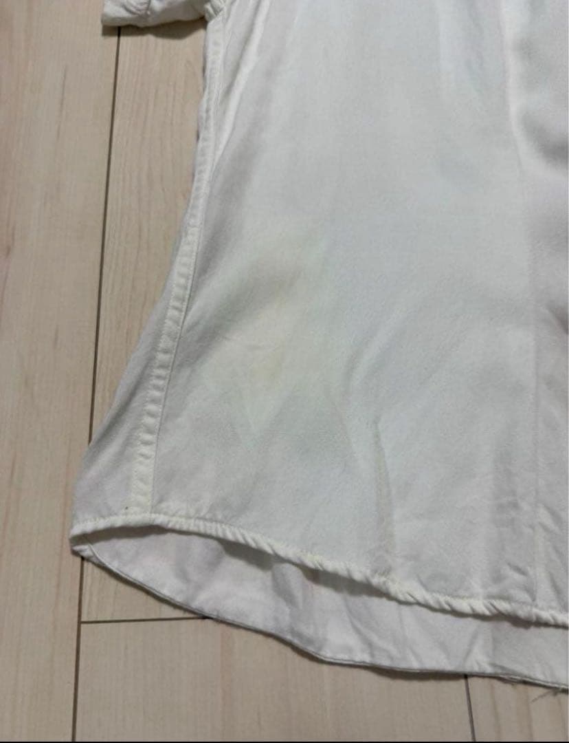 50s 60s Hilton 白 レーヨン ボーリングシャツ チェーンステッチ