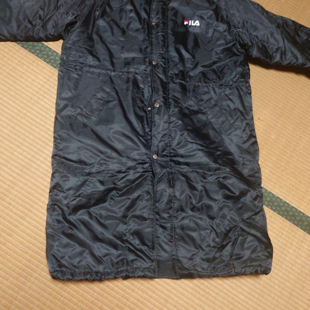 FILA ベンチコート 黒 フード付き サイズL・レトロ