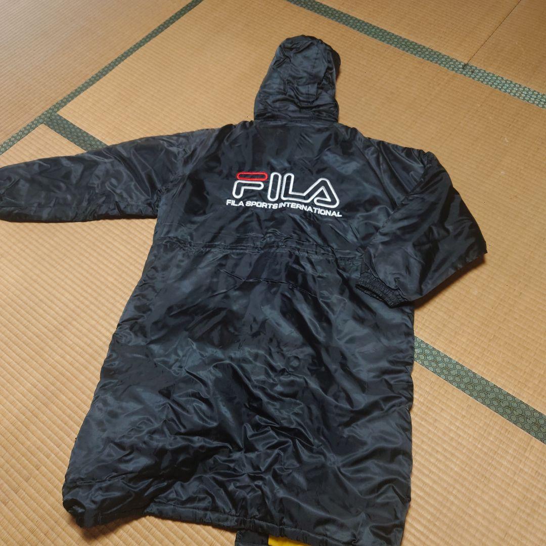 FILA ベンチコート 黒 フード付き サイズL・レトロ