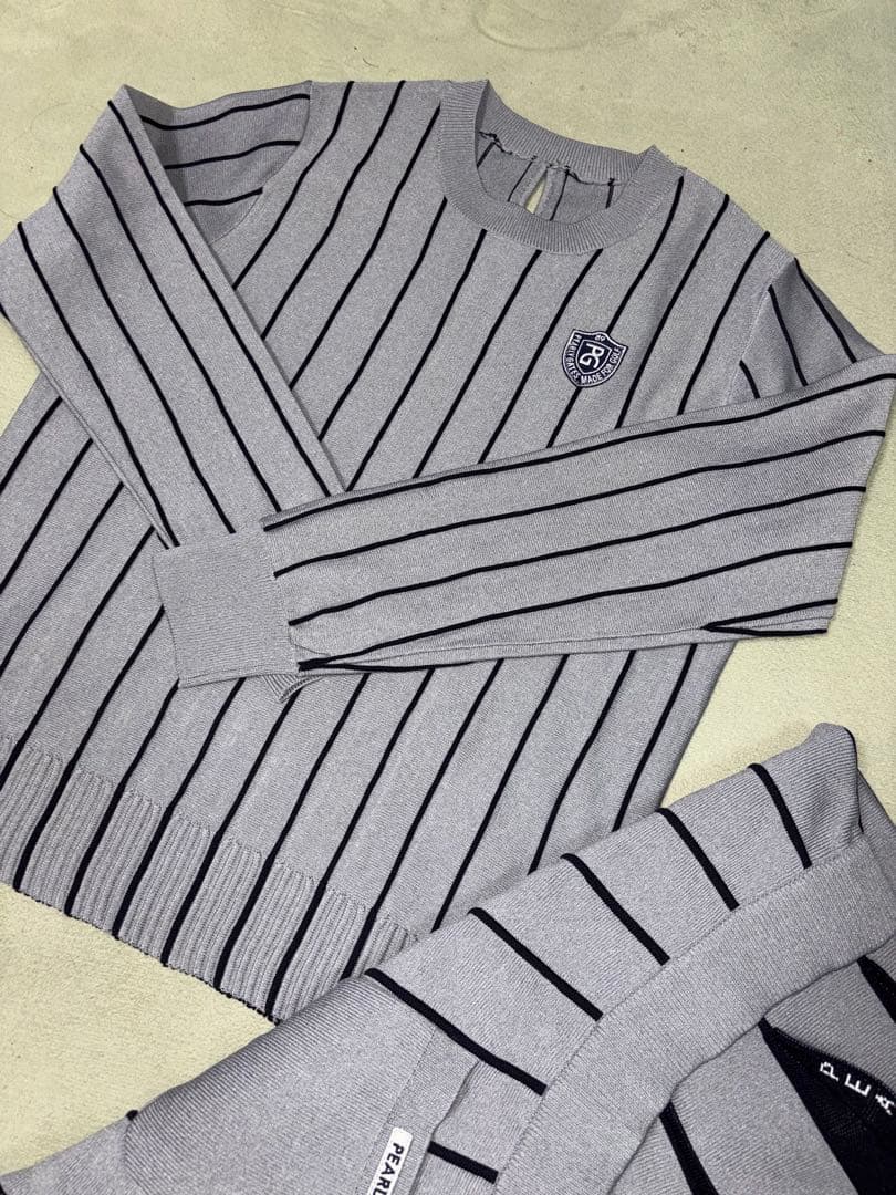 （みぃー）パーリーゲイツ、ストライプ柄シリーズ、セットアップ
