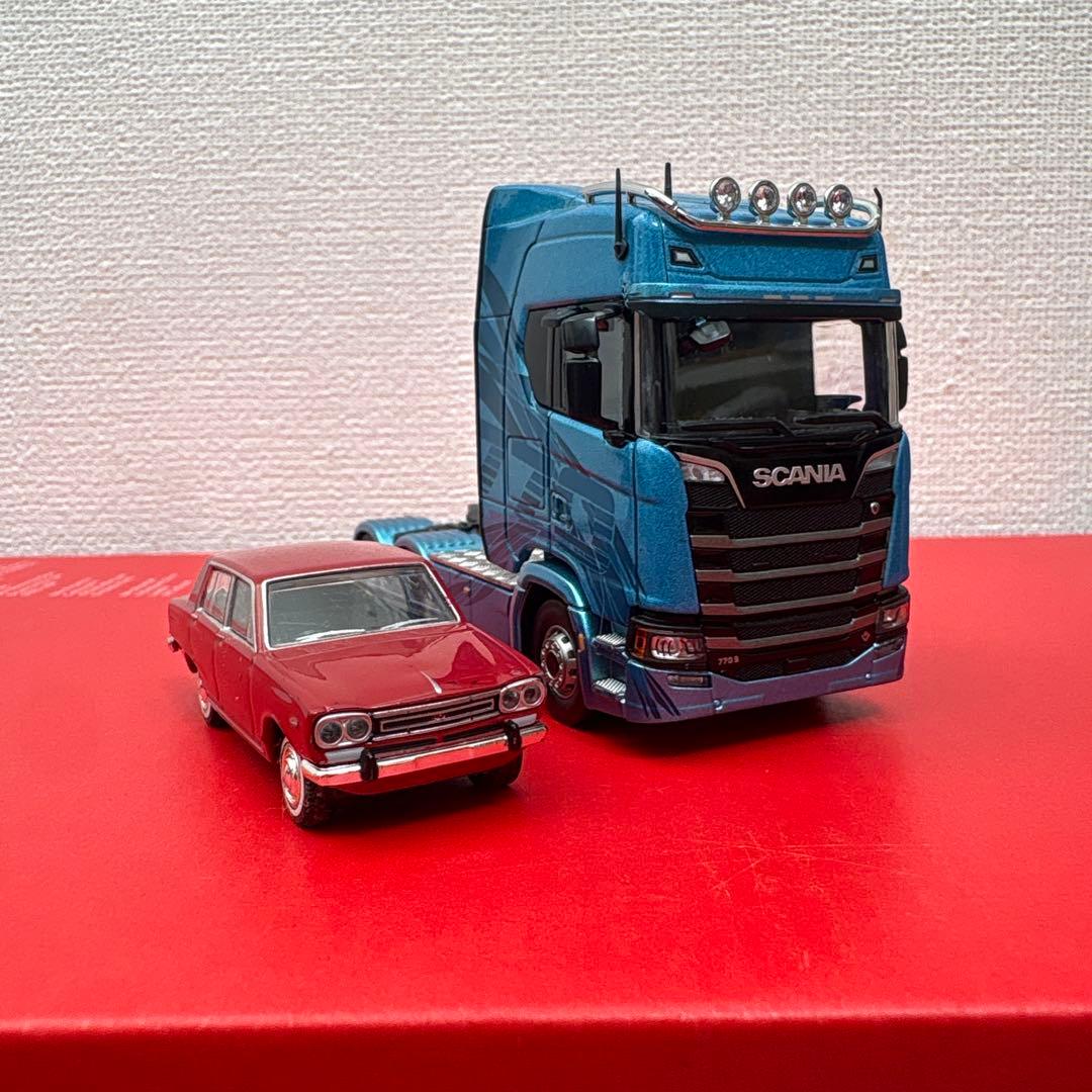 合金スカニア 770S ミニカー 1/64 （2デフ　ダブル引きタイプ）