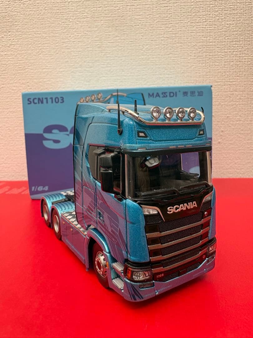 合金スカニア 770S ミニカー 1/64 （2デフ　ダブル引きタイプ）