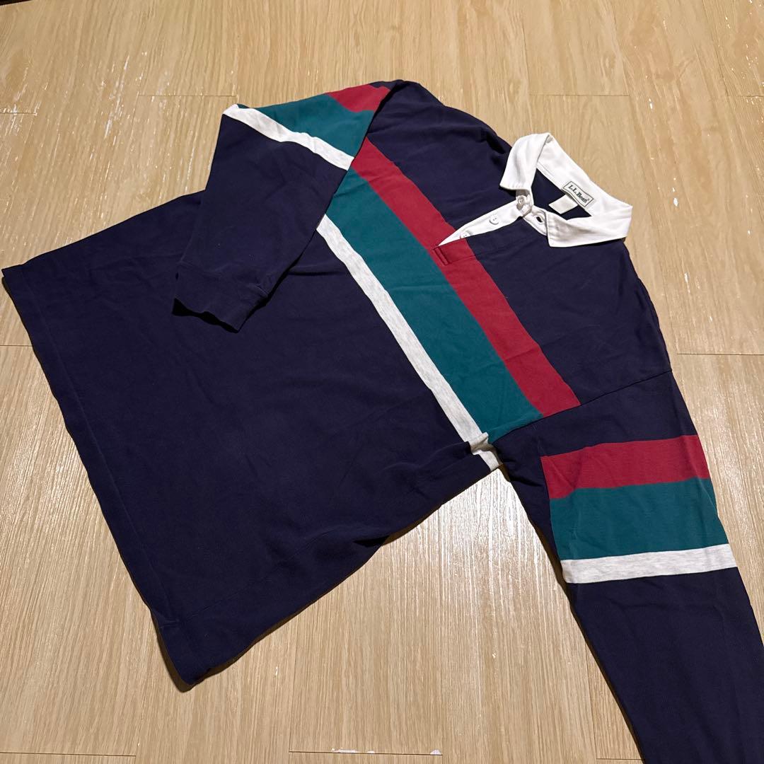 美品　状態良好　90's L.L.Bean ラガーシャツ ネイビー