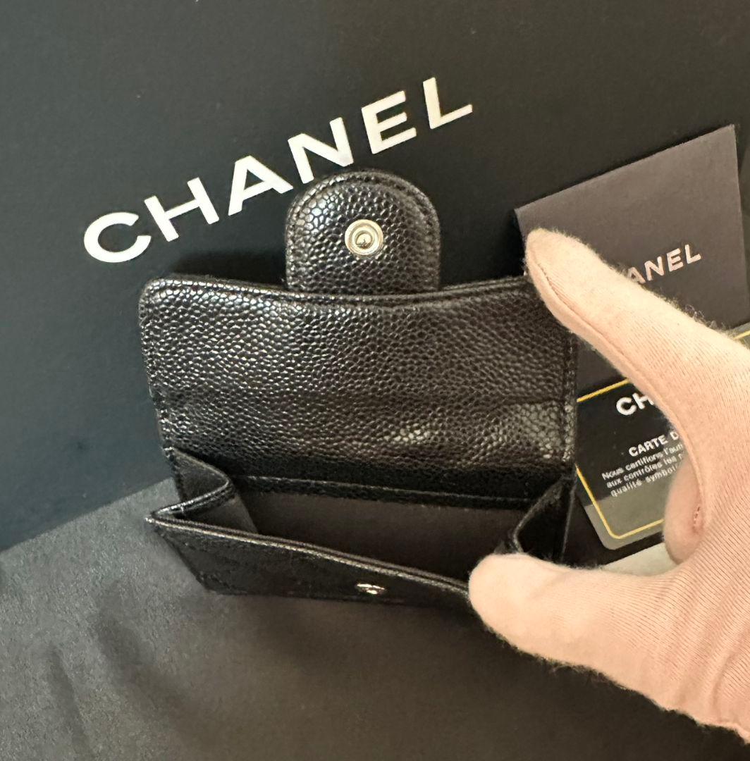 CHANEL ノベルティ キルティング レザー 財布ブラック