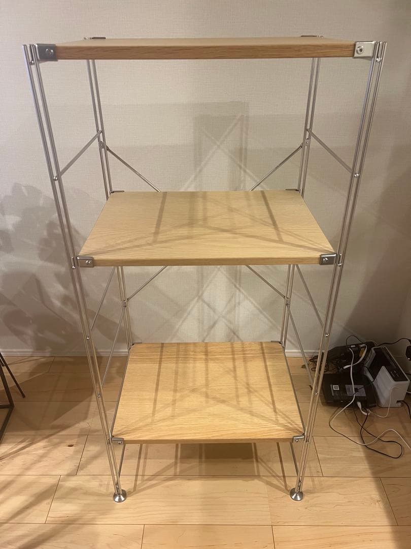無印良品　ステンレスユニットシェルフ　オーク