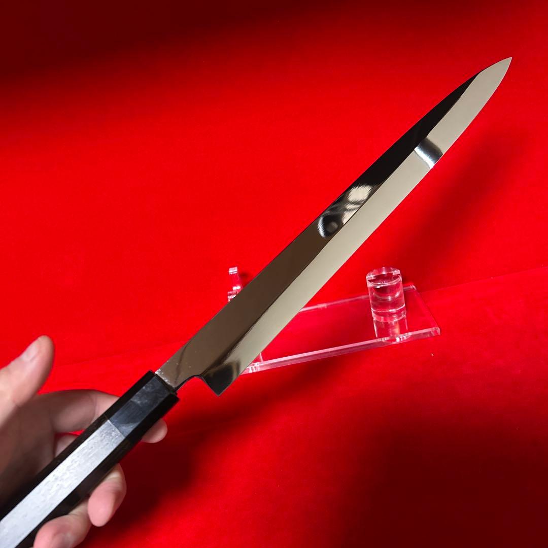 包丁　フグ引く　柳刃　尺　鏡面仕上げ　切味抜群　箱付　未使用品