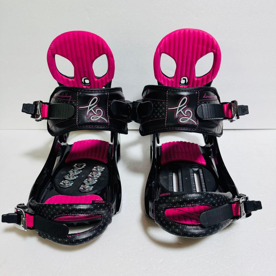 K2 スノーボードビンディング Mサイズ　ブラック/ピンク初心者女性レディース