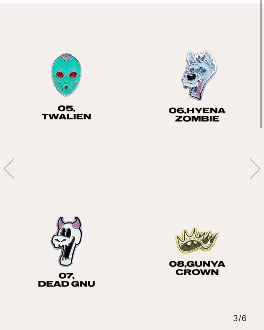 ミュージシャン King Gnu CEN+RAL RANDOM PINS SET