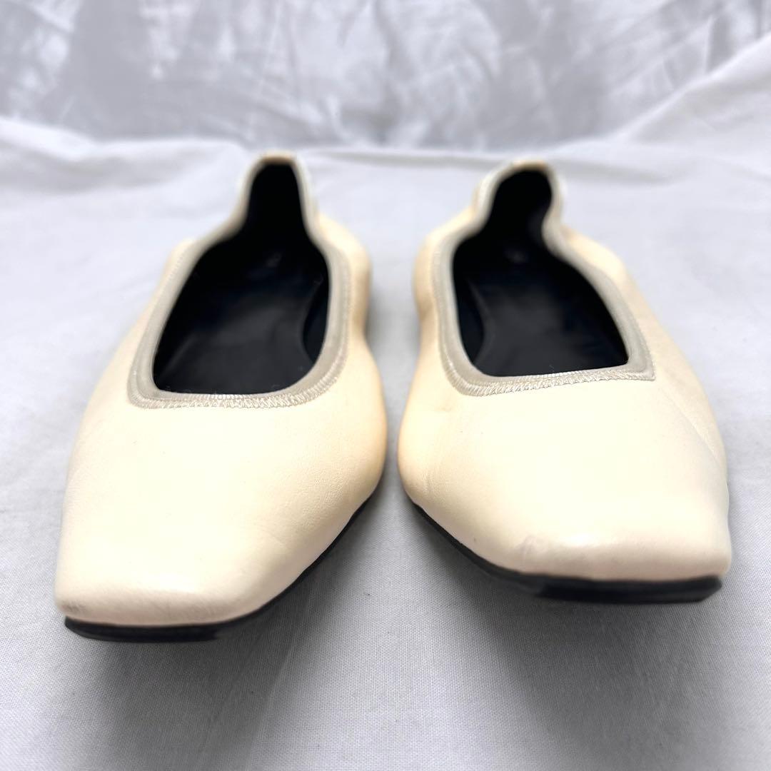 【完売品】2.178 ウィムガゼット ギャザーフラットシューズ ホワイト