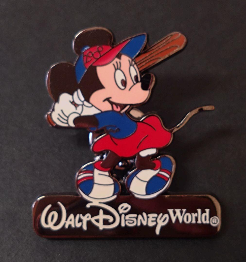 ★レア！レトロ★WDW★ミニーマウス★ベースボールピンバッジ★