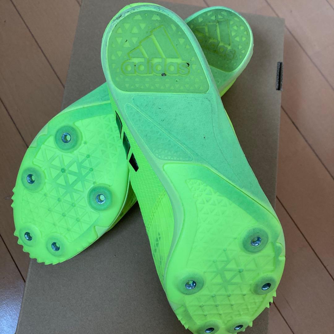 adidas 蛍光イエロースパイクシューズ