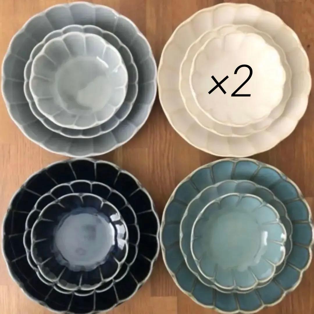 美濃焼　リンカ　輪花　カレー皿　22cm 16cm 小鉢　15枚　5セット