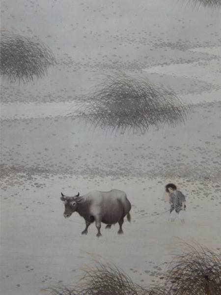菱田春草、秋郊帰牧、希少な額装用画集より、新品高級額装付、状態良好