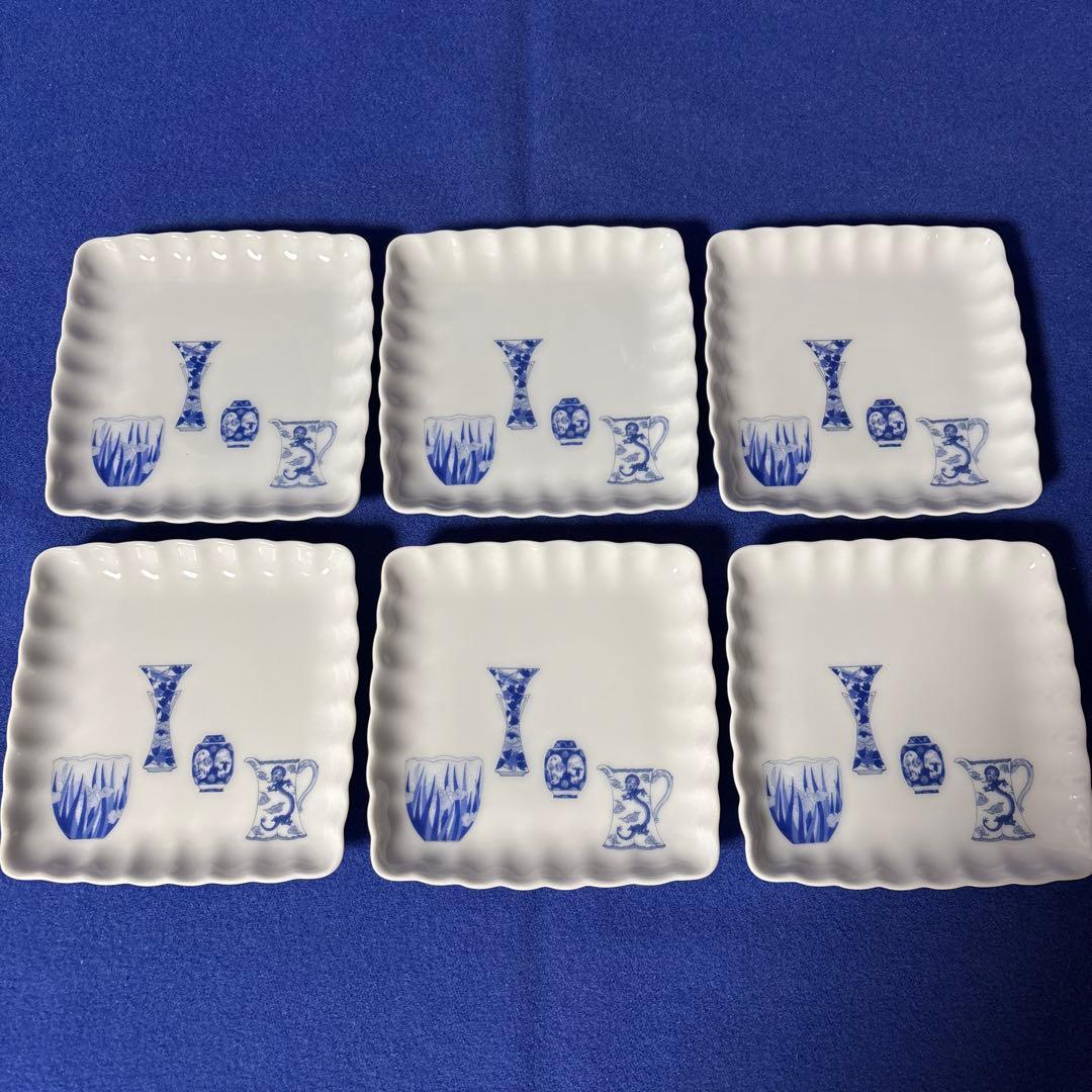 深川製磁　ブルーチャイナ　和菓子皿揃