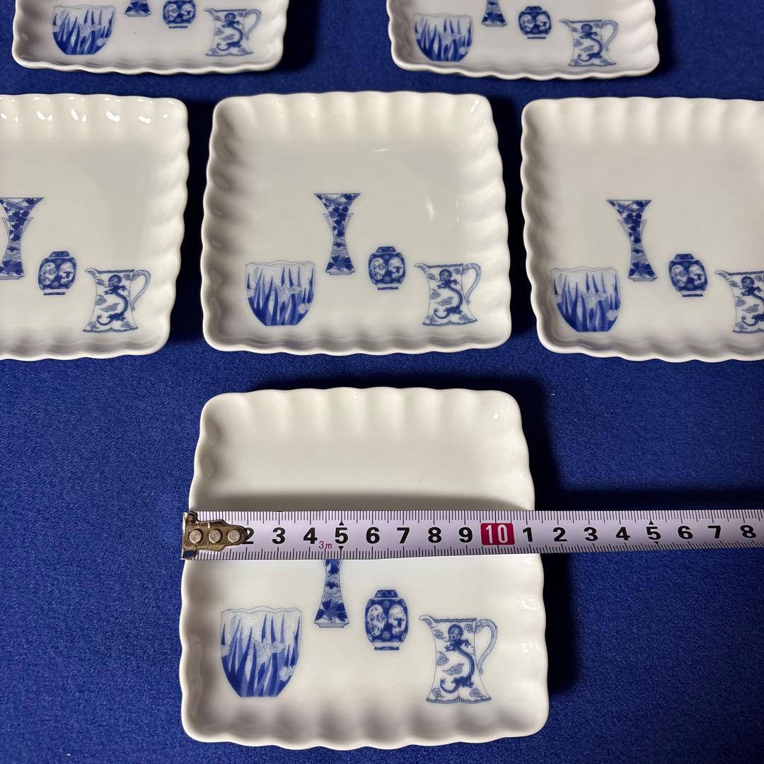 深川製磁　ブルーチャイナ　和菓子皿揃