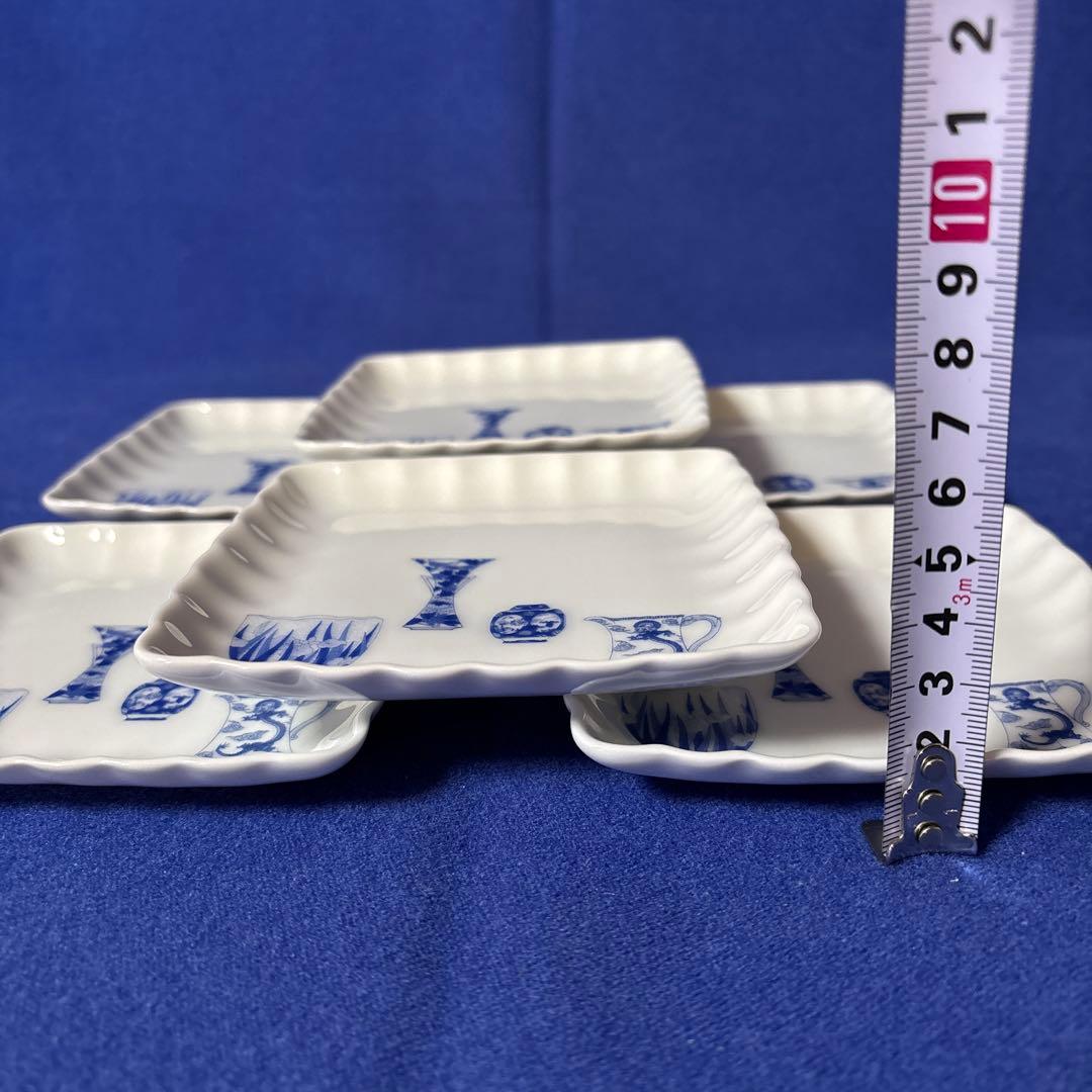 深川製磁　ブルーチャイナ　和菓子皿揃