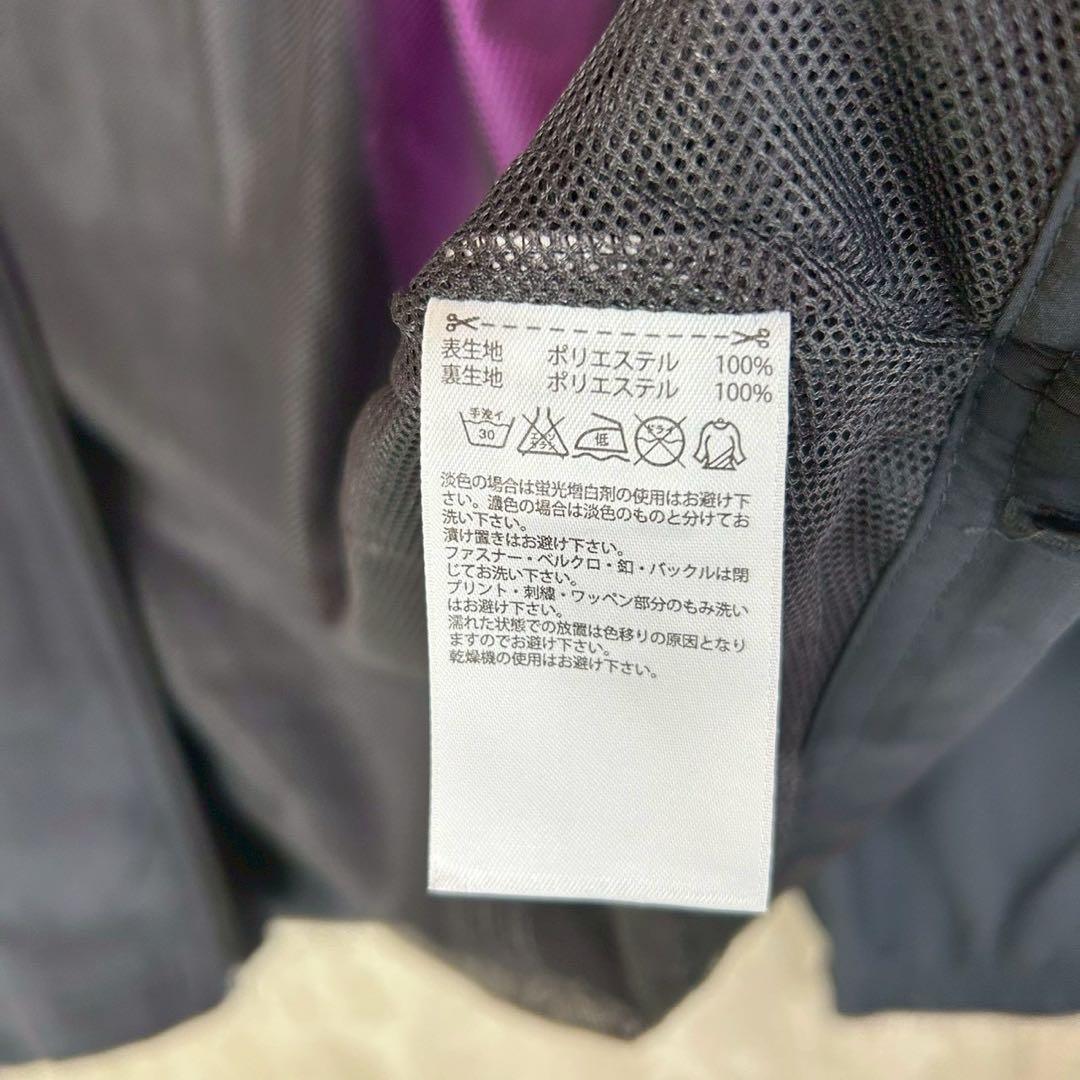 【アディダス】美品✨タグ付スタンドカラーナイロンジャケット M 黒、紫 メッシュ