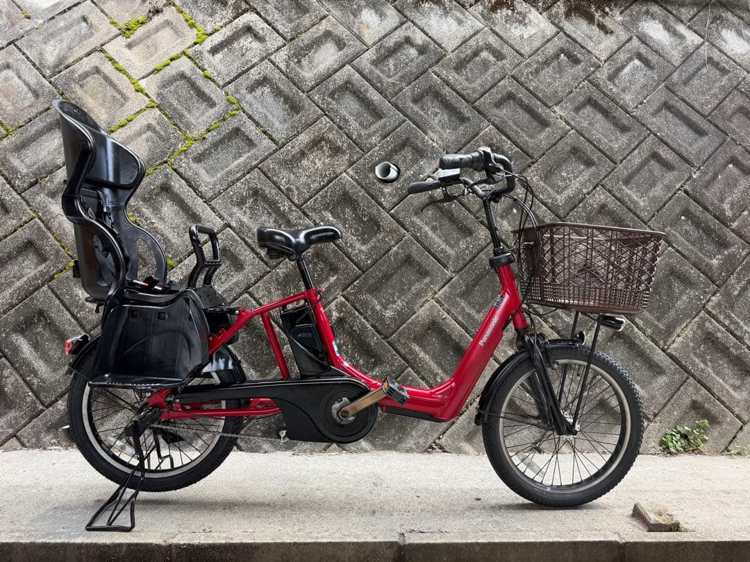パナソニックのチャイルドシート付き電動自転車バッテリー8.7ah