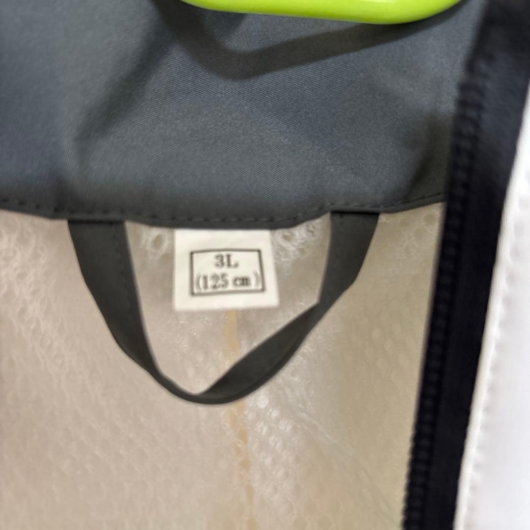 自転車用カッパ ホワイト・グレー 3L