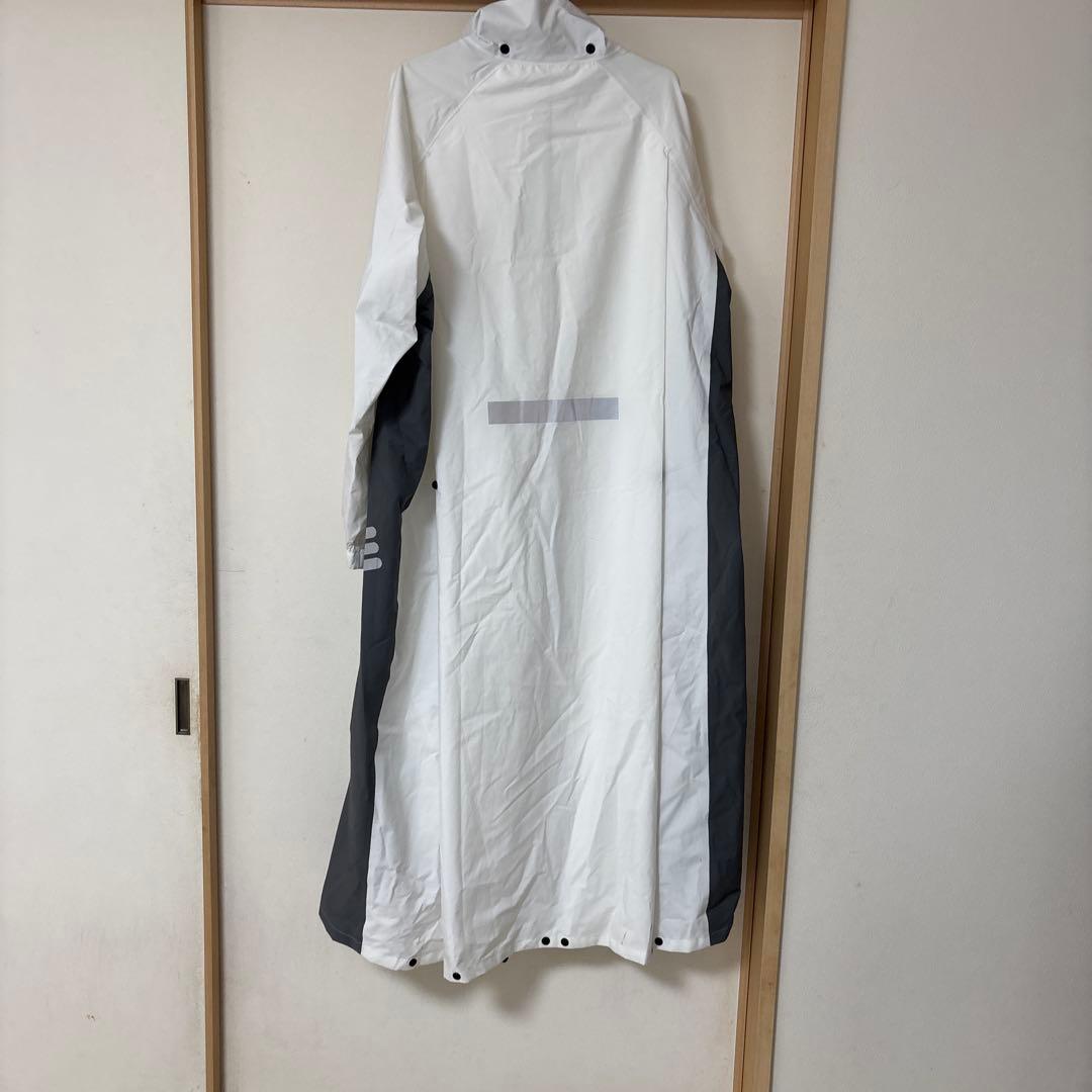 自転車用カッパ ホワイト・グレー 3L