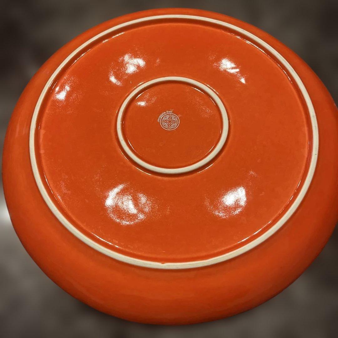ジェンガラ 大皿 フランジパニ プルメリア オレンジ色 約30cm弱