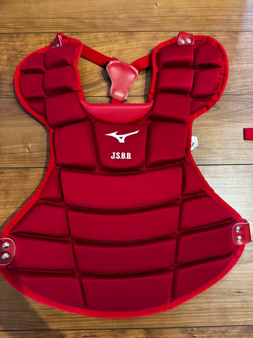 ミズノ　キャッチャー　プロテクター レッド 軟式　Lサイズ　防具　最初値下