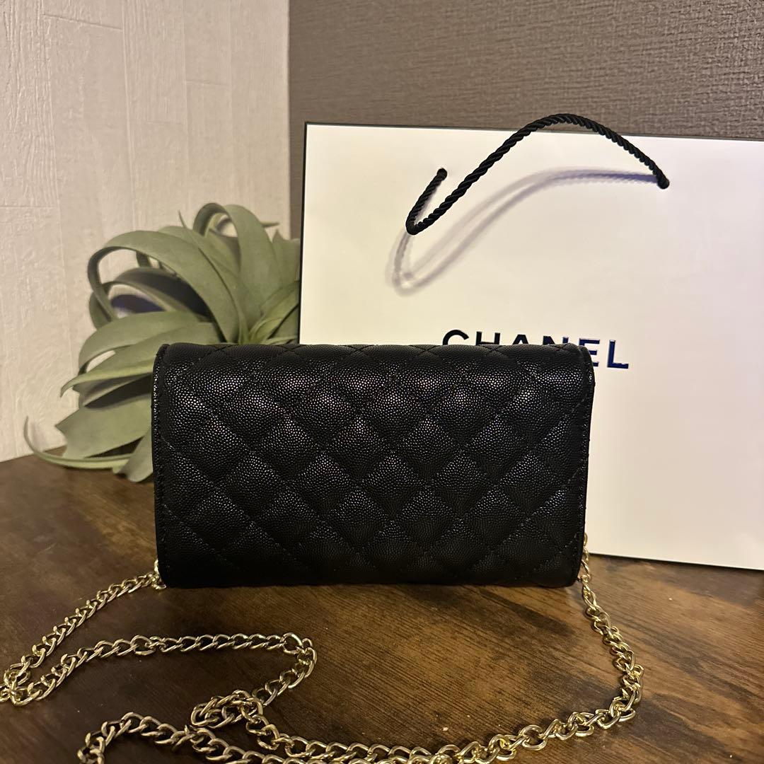 CHANEL チェーンウォレット ショルダー 黒 ノベルティ